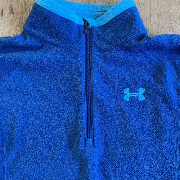 Under Armour Womens 1/4 Zip Fleece Pullover 2 Tone Blue Aqua Size Small - Picture 2 of 8